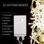 Pack De 2 Guirlande De Fête Lumineuse Décorative - Étanche - 8 Modes - 100 LED - Double Fiche - Jaune – Image 6