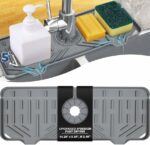 Tapis Égouttoir en Silicone pour Évier et Robinet - Anti-éclaboussures et Organisateur - Gris – Image 6