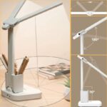 Lampe De Bureau LED Rechargeable - 3 Modes D'éclairage - Lumière Douce Pour La Lecture Et Le Bien-être Des Yeux - Support De Téléphone - Montre Numérique – Image 9