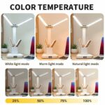 Lampe De Bureau LED Rechargeable - 3 Modes D'éclairage - Lumière Douce Pour La Lecture Et Le Bien-être Des Yeux - Support De Téléphone - Montre Numérique – Image 10