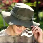 Chapeau De Seau Femme Et Homme - Protection Solaire Extérieure - Respirant - Pliable - Rayé Décontracté - Doux - Vert – Image 2