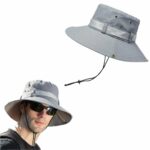 Chapeau De Seau Unisexe - Protection Solaire Extérieure - Respirant - Pliable - Rayé Décontracté - Doux - Gris
