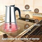 Cafetière italienne 4 Tasses En Acier Inoxydable - Compatible Tous Types De Feux – Image 6