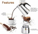Cafetière italienne 4 Tasses En Acier Inoxydable - Compatible Tous Types De Feux – Image 5