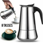 Cafetière italienne 8 Tasses En Acier Inoxydable - Compatible Tous Types De Feux
