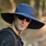 Chapeau de randonnée et de camping à large bord pour homme avec protection UV - Bleu – Image 9
