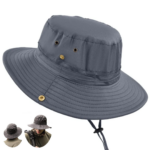 Chapeau De Soleil Pliable à Large Bord Avec Protection UV - Unisexe  Gris