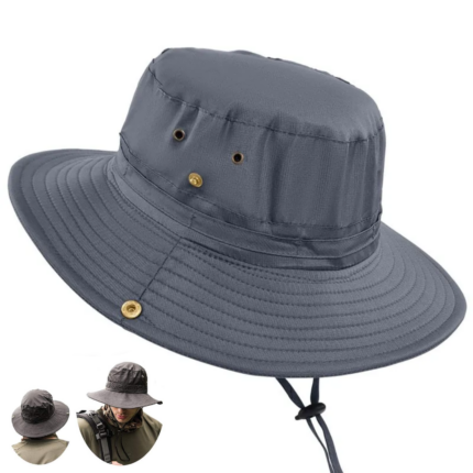 Chapeau De Soleil Pliable à Large Bord Avec Protection UV - Unisexe  Gris