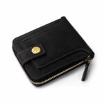 Portefeuille Classique en Cuir PU - Haute Qualité – Moraillon Court et Fermeture Éclair - Multi-Poches Noir – Image 5