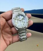 Montre Hublot Pour Homme – Bracelet En Acier Inoxydable – Résistance à l'eau - Qualité Premium - Argent – Image 5