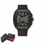 Montre Chronographe Naviforce NF8053 Pour Homme - Cuir Véritable - Tendance - Multifonction - Résistante à L’eau - Marron