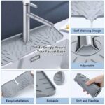 Tapis Égouttoir en Silicone pour Évier et Robinet - Anti-éclaboussures et Organisateur - Gris – Image 9