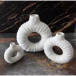 Lot De 2 Vases Décoratifs en Céramique - Rond mat – Image 2