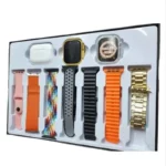 Montre Connectée H20 En Acier Inoxydable Et Écouteurs Sans Fil 10 en 1 - Appels Bluetooth H20 Ultra - Résistante ÀL'eau- Écran HD - 7 Bracelets En Silicone – Image 11