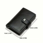 Mini Portefeuille Intelligent À Trois Volets -  Fibre de Carbone et Cuir - 5 cartes - 3 Compartiments Pour Billets Noir – Image 12