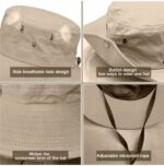 Chapeau De Soleil Pliable à Large Bord Avec Protection UV - Unisexe  Beige – Image 2
