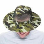 Chapeau De Soleil Camouflage En Coton Pour La Pêche Et La Chasse En Plein Air Avec Un Cordon De Serrage - Unisexe - imperméable – Image 5