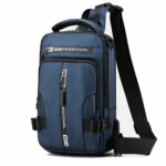 Sac à dos Antivol - Étanche - avec port de chargement USB - Multi-Poches - Homme et Femme - Bleu