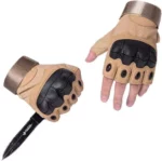Gants Tactiques Demi-Doigt De Haute Qualité - Multifonctions - Beige – Image 9
