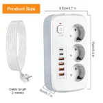 Multiprises Ldnio SC2311 - 2 Port USB-C, 4 Ports USB-A - 3 Prises De courant - 1 Port QC3.0 20 W – Image 6
