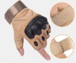 Gants Tactiques Demi-Doigt De Haute Qualité - Multifonctions - Beige – Image 8