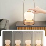 Lampe de table LED sans fil - Portable - 7 W - Doré - Rechargeable - Lumineuse