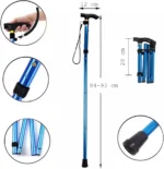 Canne Pliante - Réglable - Portable- Boucle - Dragonne Sac De Rangement - 5 Compartiments