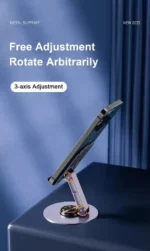 Support de Téléphone en Métal Réglable - Aspor A702 - Pliable – Image 4