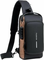 Sac à Bandoulière Antivol Pour Hommes - Pour Voyage - Sac Messager - Sac De Poitrine De Luxe - USB à L'intérieur - Multifonction - Étanche – Image 4