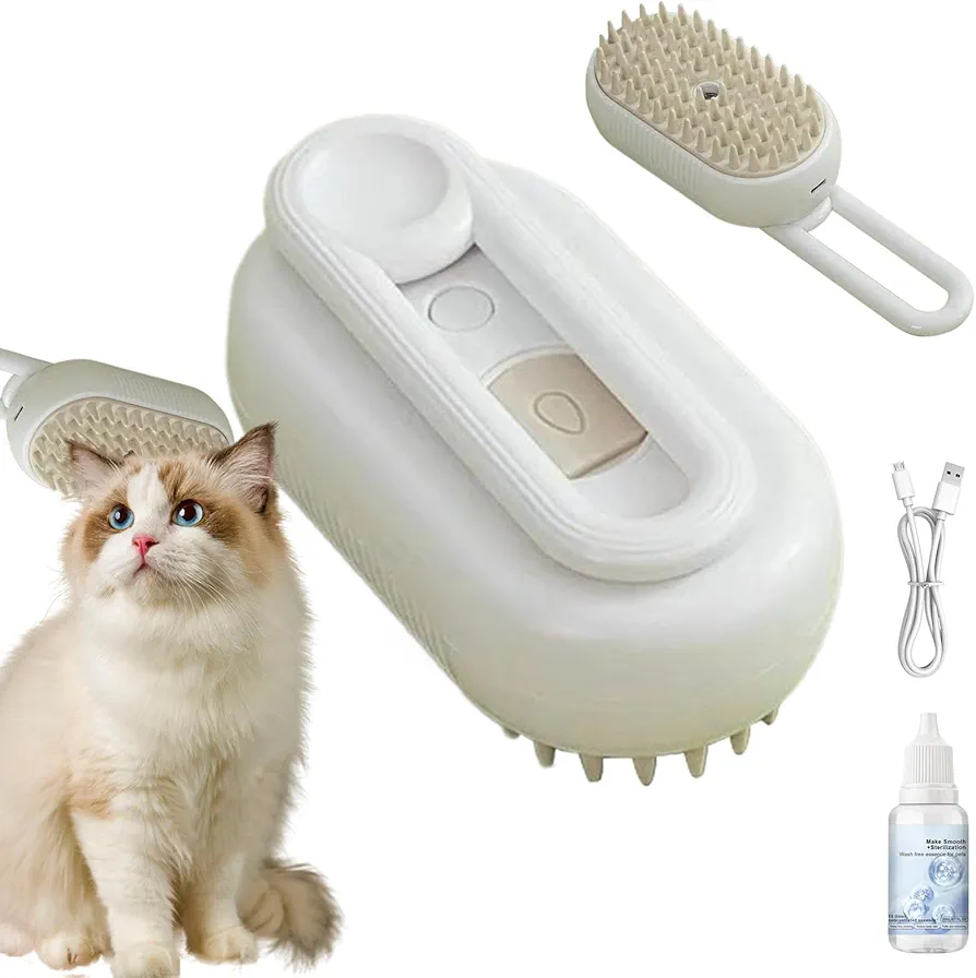 618BQ4H9DfL._AC_UF8941000_QL80_FMwebp_.webp Brosse De Nettoyage Pour Animaux De Compagnie - Technologie Vapeur - Rechargeable – Image 1