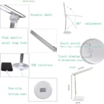 Lampe De Bureau LED 5 W - Pliable - Lampe LED USB - Interrupteur Tactile 3 Modes – Image 5