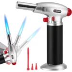 Chalumeau au Butane Amélioré - Rechargeable - Compatible Avec Tous Les Réservoirs De Butane - Verrouillage De Sécurité et Flamme Réglable