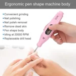 Ponceuse Électrique 6 en 1 - Stylo Pour Manucure Pédicure - Rose – Image 2