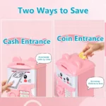 Tirelire Pour Enfants - Sécurisée - En Forme De Licorne Avec Cadenas - Rose – Image 2