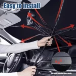 Pare-Soleil Pour Pare-Brise De Voiture – Pliable à 360 Degrés – Compatible Avec La Plupart Des Voitures - Avec Étui – Image 3