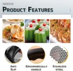 Hachoir à Ail Manuel En Acier Inoxydable – Image 4