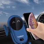 Chargeur De Voiture Sans Fil 2 En 1 - Tous Smartphones - Charge Rapide Intelligente - Infrarouge - Capteur - Support Téléphone - Bleu – Image 7