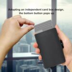 Portefeuille 2 en 1 Intelligent En Cuir Pour Cartes De Crédit - Billets de Banque - Métal Fin Pour Homme - Pliable - Noir – Image 4