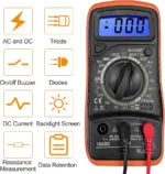 Multimètre Numérique - 2 000 Mètres - Testeur Électrique LCD Professionnel - Multimètre Numérique - Ampèremètre - Mesure de Tension AC/DC - Résistance - Diode