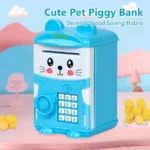 Tirelire Pour Enfants - Sécurisée - En Forme De Licorne Avec Cadenas - Bleu – Image 3