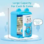 Tirelire Pour Enfants - Sécurisée - En Forme De Licorne Avec Cadenas - Bleu – Image 4