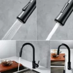 Robinet de cuisine - Douchette Extractible - Plaque De Fixation Pour Tuyau - Évier Extractible 1 ou 3 Trous - 2 Types D'acier Inoxydable Multifonctionnel – Image 4