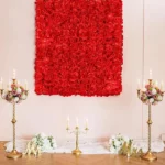 Lot de 5 Fleurs Artificielles - Décoration De Mariage Romantique Pour Fêtes D'anniversaire et Présentation De Fleurs - 40 x 60 Cm - Rouge