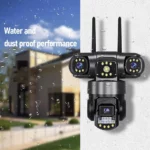 Caméra De Sécurité À Triple Objectif 2 MP - Wi-Fi 2,4 GHz - Détection De Mouvement Et De Personnes - Lnterphone Bidirectionnel - Alarme Sonore Pour Une Utilisation Intérieure Et Extérieure – Image 5