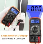 Multimètre Numérique - 2 000 Mètres - Testeur Électrique LCD Professionnel - Multimètre Numérique - Ampèremètre - Mesure de Tension AC/DC - Résistance - Diode – Image 6