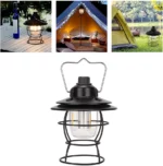 Lanterne De Camping LED - Vintage Rechargeable - Intensité Lumineuse Réglable - À Suspendre – Image 12