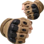Gants Tactiques Demi-Doigt De Haute Qualité - Multifonctions - Beige – Image 2