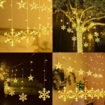 Rideau Lumineux Étoiles Et Flocons De Neige - 8 Modes D'éclairage - LED - 3 - 1.5 Mètres – Image 5