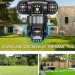 Caméra De Sécurité À Triple Objectif 2 MP - Wi-Fi 2,4 GHz - Détection De Mouvement Et De Personnes - Lnterphone Bidirectionnel - Alarme Sonore Pour Une Utilisation Intérieure Et Extérieure – Image 2