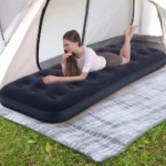 Matelas Gonflable Double Pliable Bleu Portable Avec Surface Rembourrée – Image 6